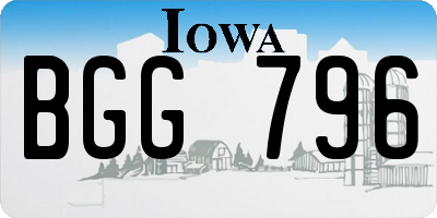 IA license plate BGG796