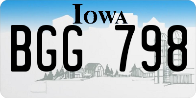 IA license plate BGG798