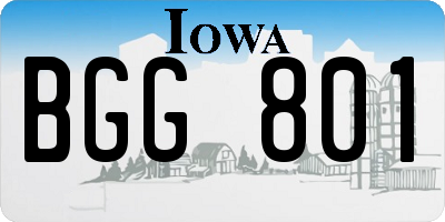 IA license plate BGG801