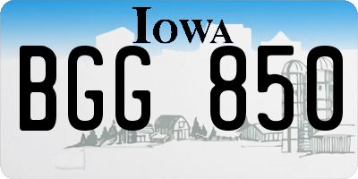 IA license plate BGG850
