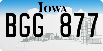 IA license plate BGG877