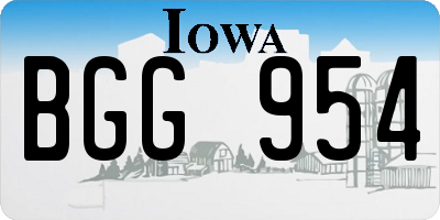 IA license plate BGG954