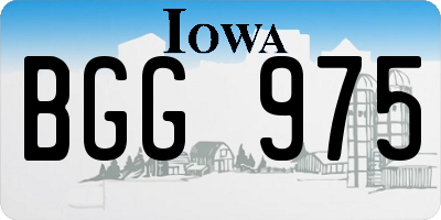IA license plate BGG975
