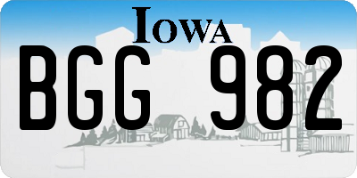 IA license plate BGG982