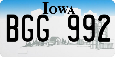 IA license plate BGG992
