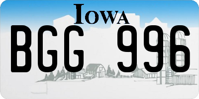 IA license plate BGG996