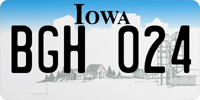IA license plate BGH024