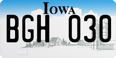 IA license plate BGH030