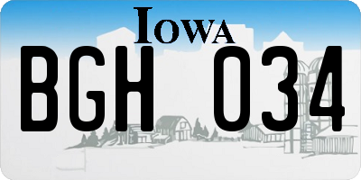 IA license plate BGH034