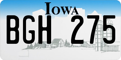 IA license plate BGH275