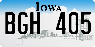 IA license plate BGH405