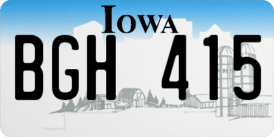 IA license plate BGH415