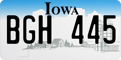 IA license plate BGH445