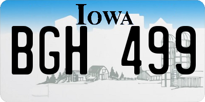 IA license plate BGH499