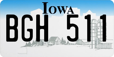 IA license plate BGH511