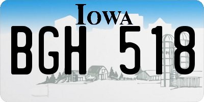 IA license plate BGH518