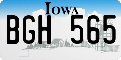 IA license plate BGH565