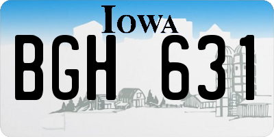 IA license plate BGH631
