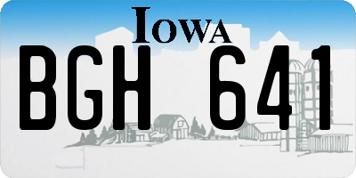 IA license plate BGH641