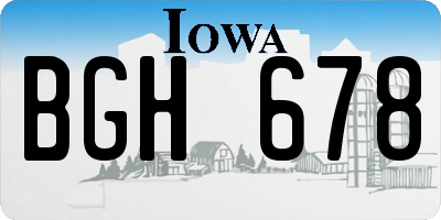 IA license plate BGH678