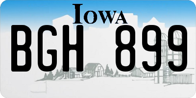 IA license plate BGH899