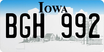 IA license plate BGH992