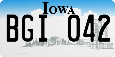 IA license plate BGI042
