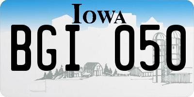 IA license plate BGI050