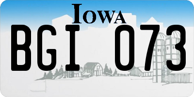 IA license plate BGI073