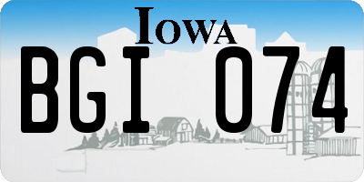 IA license plate BGI074