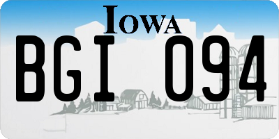 IA license plate BGI094