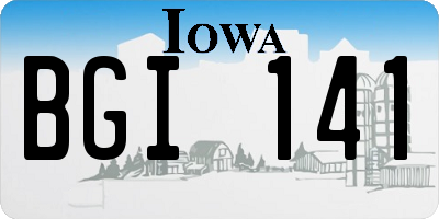 IA license plate BGI141