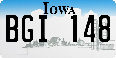 IA license plate BGI148