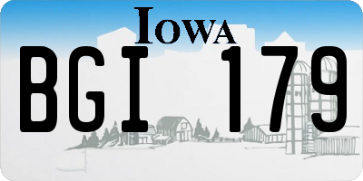 IA license plate BGI179