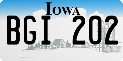 IA license plate BGI202
