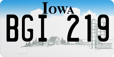 IA license plate BGI219