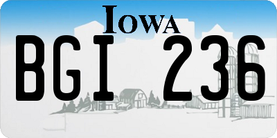 IA license plate BGI236