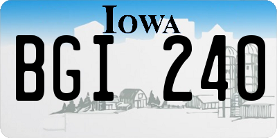 IA license plate BGI240