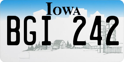 IA license plate BGI242