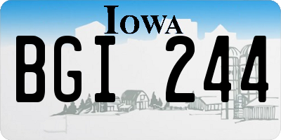IA license plate BGI244