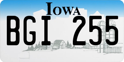 IA license plate BGI255