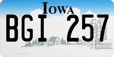 IA license plate BGI257