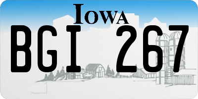 IA license plate BGI267