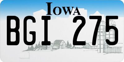 IA license plate BGI275