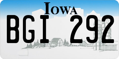 IA license plate BGI292