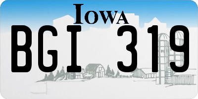 IA license plate BGI319