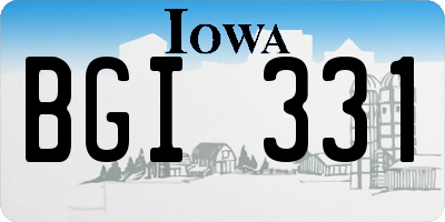 IA license plate BGI331