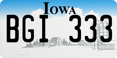 IA license plate BGI333