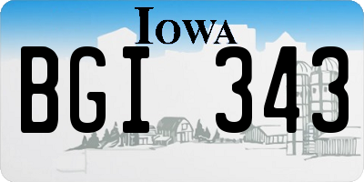 IA license plate BGI343