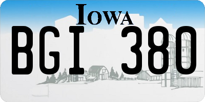 IA license plate BGI380